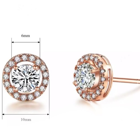 18K rose gold plated earrings - Picture 3 of 3
